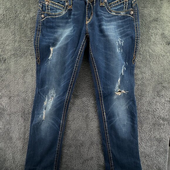 Rock Revival Patti Boot Cut Women's Denim Jeans Size 28 Adult Embellished Grunge - Picture 1 of 16